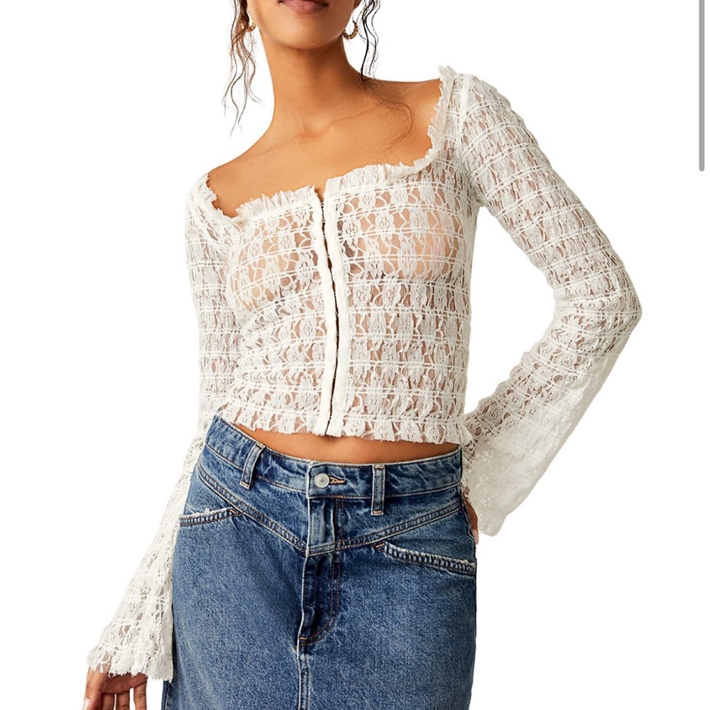 Free People Madison Lace Top